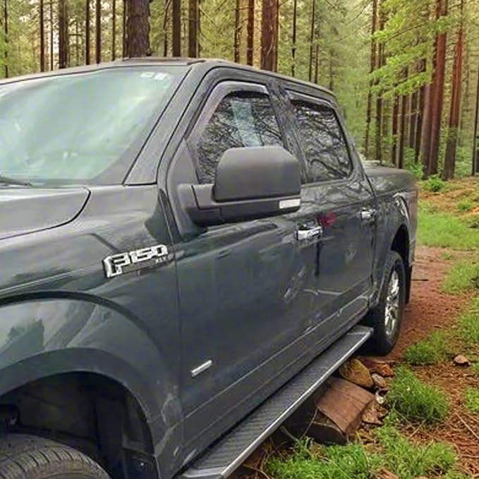 in-Channel Window Visors Rain Guards Compatible with Ford F150 Super Crew 15-23, F-150 Raptor/F250/F350/F-450/F550 Super Duty Crew 17-23 Wind Deflectors Vent Visor Sun Shades Window Shields