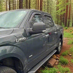 in-Channel Window Visors Rain Guards Compatible with Ford F150 Super Crew 15-23, F-150 Raptor/F250/F350/F-450/F550 Super Duty Crew 17-23 Wind Deflectors Vent Visor Sun Shades Window Shields