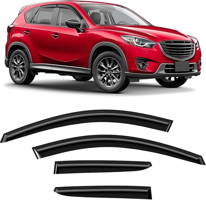 Voron Glass Tape-on Rain Guards for Mazda CX-5 2013-2016, Window Deflectors, Vent Window Visors, 4 Pieces - 100881