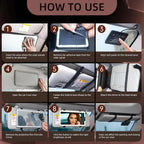 Sun Visor Vanity Mirror, LED Dimmable Car Mirror with 3 Light Modes, Easy to Install & Equip Strap Mounting, for Women's Makeup, Women's First Choice (solar car sun visor)