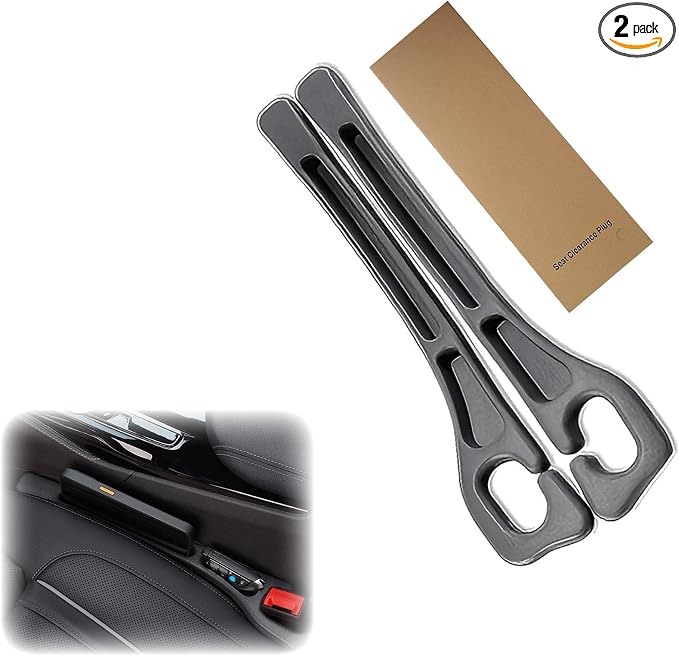 2PCS Car Seat Gap Filler Organizer – No Drop Seat Guard for Cars & SUVs | Universal Fit, Durable & Easy Install | Prevents Phone, Keys, Wallet from Falling Between Seats (Black)
