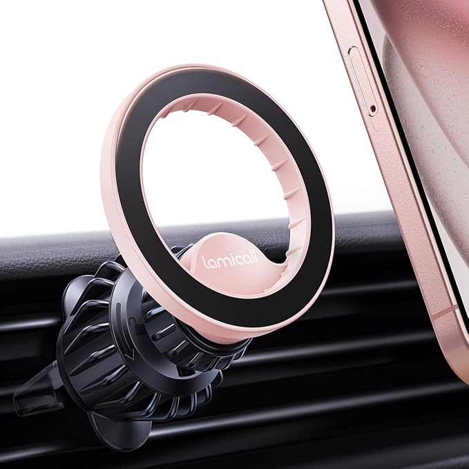 for MagSafe Car Mount - [20 Super Magnets] Magnetic Phone Holders for Your Car, Air Vent Phone Holder Car, HandsFree Cell Phone Holder Mount Accessories for Women Men fit iPhone 17 Pro Pink