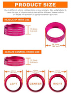 HVAC Climate Control Panel Knob Trim Kit & Light Control Switch Cover, Air Conditioner Knob Aluminum Alloy Ring for 2018-2024 Jeep Wrangler JL JLU & Gladiator JT, Interior Accessories, Pink