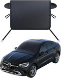 Windshield Cover for Ice and Snow,Black Winter Summer Sunshade with Thickened 600D Oxford Fabric, Universal Car Frost Shield Snow Cover Windshield Protector
