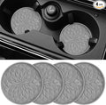 ME.FAN Car Cup Coaster [4 Pack] Silicone Car Coasters/Cup Mats - 2.75In Universal Non-Slip Recessed Car Interior Accessories - Car Cup Holder Insert Coasters Light Grey