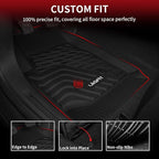 Floor Mats for Chevrolet Chevy Colorado/GMC Canyon 2015-2022 (Only Crew Cab), All Weather TPE Custom Fit Automotive Floor Mats for Cars, 1st and 2nd Row Car Floor Mats Full Set, 3 PCS, Black