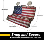 Back Seat Cover for Car Trucks Van SUV Jeep,Waterproof Rear Bench Towel Seat Covers for Dogs and Kids,Automotive Backseat Protector (American Flag)