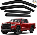Frontier Rain Guards - Window Visors for Nissan Frontier Crew Cab 2022-2025 2026, Outside-Mount Tape-On Side Window Wind Deflectors for Frontier Accessories, Vent Visors Shades Rainproof 4PCS