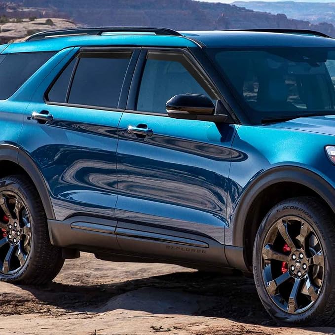 Window Rain Guards Visors Shield for 2020-2025 Ford Explorer, Out-Channel Window Vent Wind Shades Deflectors for 20 21 22 23 24 25 Explorer