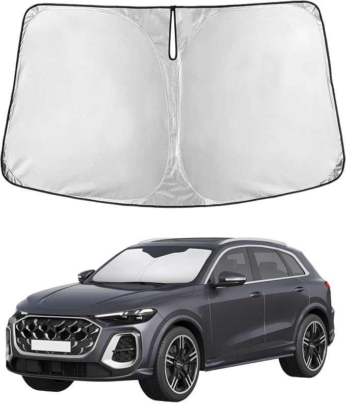 Windshield Sunshade Compatible for Audi Q5 2018-2024 2025 2026, Sun Visor for Front Windshield & Window Sun Shade Cover, UV Heat Blocker & Protector, Car Accessories