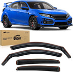 Durable in Channel Rain Guards for Honda Civic Hatchback 2016 2017 2018 2019 2020 2021 Window Deflectors, Vent Window Visors-4pcs