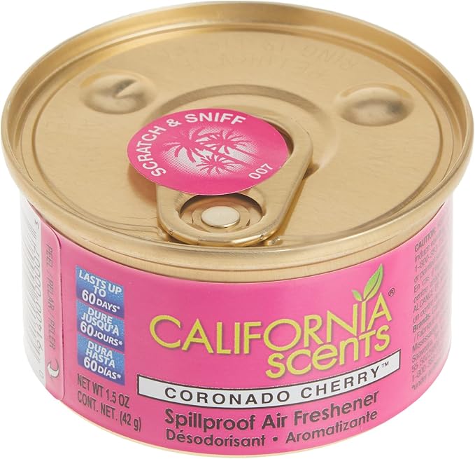Can Air Freshener and Odor Neutralizer by, Set of 12 Spillproof Cans for Home and Car, Coronado Cherry, Fresh and Bold, 1.5 Oz Each