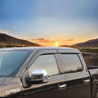 Rain Guards Fit for Ford F150 Super Crew 2015-2026, Tape-on Side Windows Wind Deflectors for Ford F250, F350, F450, F550 2017-2022, Window Rain Guard for Trucks - 4 PCS