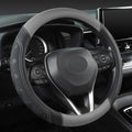 Car Steering Wheel Cover for Toyota RAV4,Camry,Highlander,Corolla,Prius,Tacoma, Standard Size - Black+Gray