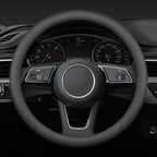 Steering Wheel Cover 15.25-16 inch, Non-Slip Car Wheel Protector for F-150 Tundra Range Rover, Non-Folding Packaging, Microfiber Leather, Black