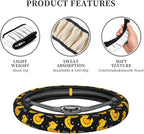 Cartoon Duck and Stars Steering Wheel Cover Non-Slip Auto Steering Wheel Protector Car Accessories Universal Fit 15 Inches for Men Women