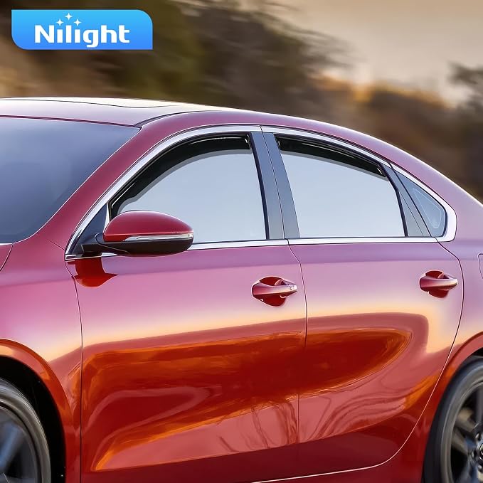 in-Channel Rain Guards for Kia Forte 2019 2020 2021 2022 2023 2024 2025, Vent Window Visors, Original Window Deflectors-4PCS
