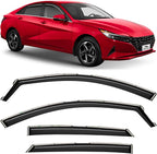 Voron Glass in-Channel Extra Durable Rain Guards for Hyundai Elantra 2021-2026, Window Deflectors, Vent Window Visors, 4 Pieces - 220225