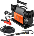 Dual-Cylinder Heavy Duty Air Compressor, 10.6CFM Portable Tire Inflator, 12V 150PSI Offroad Air Pump with Digital Pressure Gauge & Adapters for Truck Car SUV 4 x 4 Vehicle RV