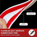 Rubber Edge Trim, Flexible Baby Proof Edge Trim for Sharp Edge, 1/4" U Channel Edge Protector, Self-Adhesive Edge Guards for Plywood, Glass, Flexi-Glass, 20Ft, White, Silicone Material