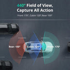 G980H 4K 3-Channel Dash Cam Front Rear Inside, 360° Full Coverage, 3.18" Touch Screen, Free 128GB Card, 24/7 Parking Mode with Sentry & Time-Lapse, Voice Control, 5GHz WiFi, GPS, Night Vision