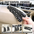 Cute Black Paw Car Seat Back Storage Headrest Hooks for Purses & Bags – 2PCS PU Leather Dual Metal Hooks, Backseat Organizer Accessories
