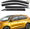 Rain Guards Fit for Ford Edge 2015 2016 2017 2018 2019 2020 2021 2022 2023 2024, Tape-on Durable Side Window Sun Wind Deflectors 2015-2024 Edge Window Rain Guard Black 6 PCS