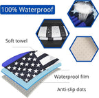 Waterproof Car Seat Cover for Front Seats, Protector for Cars SUVs Trucks, Sweat Towel Seat Covers Bucket for Gym,Workout,Beach,Hiking,Running and Swimming (American Flag Black, 2PCS)