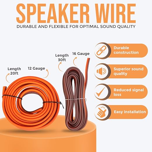 4 Gauge Dual Amplifier Wiring Kit, 2000W CCA Amp Install Kit for 2 Amplifiers – EA-PRMK4