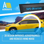 Extra Durable Window Deflectors Tape-On Window Visors Rain Guards Fit for Toyota Highlander 2014-2019, Sun Visors, Wind Vent for Shades, Exterior Car Accessories - 6pcs. AG0226