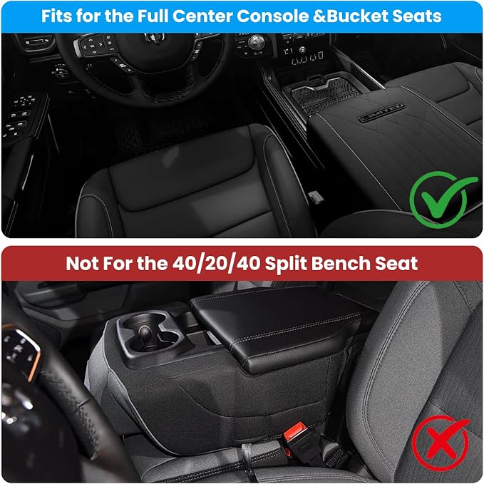 Half-Sized Seat Gap Filler Compatible with 2019-2026 RAM 1500 2500 3500| Zero Obstruction to Lower Center Console Storage | Anti-Drop Organizer | Window Breaker Interior Accessories