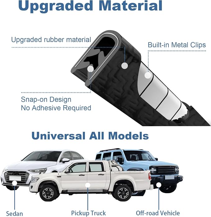 16.4 Ft Car Door Edge Guards, Rubber Edge Trim, Cars Door Edge Guard Protector Easy to Cut, Universal Fit for Most Vehicles, Paint Protection for Trucks, SUVs, and Sedans, No Glue Required