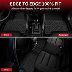 Floor Mats & Backrest Mats & Trunk Mat for Mazda CX5 2017-2025 All Weather TPE Custom Fit Floor Liners Car Mats Accessories, Include 1st & 2nd Row & Seatback & Cargo Mats, Black