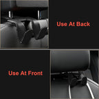 【2021 Upgraded】 Car Purse Hook, 2 in 1 Car Seat Headrest Hooks Durable Hanger Storage Holder Leather Organizer for Hanging Grocery Bags, 2 Pack, Gray