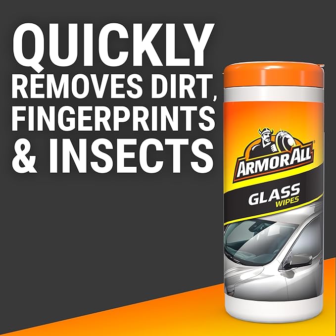 Car Glass Wipes by, Auto Glass Cleaner for Film and Grime, 90 Count (Pack of 6)
