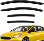 Extra Durable Window Deflectors Tape-On Window Visors Rain Guards Fit for Ford Focus 2012-2018 Sedan/Hatchback, Sun Visors, Wind Vent for Shades, Exterior Car Accessories - 4pcs. AG0947