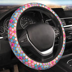 Mermaid Fish Scale Steering Wheel Cover, Universal 15 Inch Colorful Neoprene Car Protector, Non-Slip & Breathable Wheel Sleeve for Most Cars, Sedans, SUVs, and Trucks