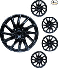 Hubcap Wheel Cover Replacement R15 Hub Caps Universal-Fit Steel Wheel Rim Cover ABS Material Exterior Accessories for Car Truck SUV -Set of 4（15-inch，Black）