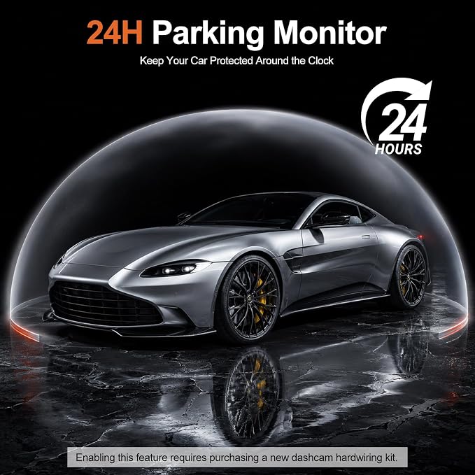 Dash Cam 360° View 4 Channel Car Camera, Front Rear Left Right 4 Way Recording, GPS WiFi APP Control, G-Sensor 24H Parking Mode, IR Night Vision WDR Wide Angle, Free 128G TF Card Included