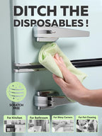 Microfiber Cleaning Cloth Roll- 75 Sheets, 12" x 12" (Green) | Super Absorbent, Lint-free, Tear-away Microfiber Towel Roll, for All-Purpose Cleaning, Reusable Alternative to Paper Towels