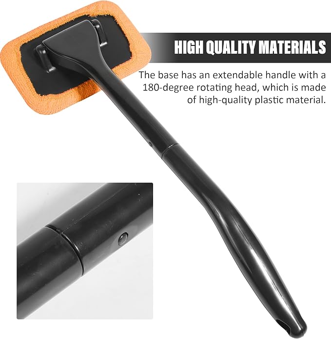 Windshield Cleaning Tool,Car Cleaning Window Tool,Car Window Cleaner Tool,Car Accessories Car Window Cleaner with Unbreakable Extendable Handle and Microfiber Cloth for Auto Glass Wiper Car