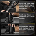 2Pack Cup Holder Expander with Expandable Arms, Fits 2.5-5.9" Bottles | Cup Holder Adapter Fits Owala/YETI/Hydro Flask/Stanley 12–64 oz; Most Large Bottles; Compatible with Round Cup Holders