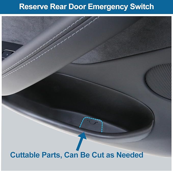 2025 2026 Tesla Model Y Juniper Door Pocket Liner & Storage Organizer Set | 4PCS Full-Cover TPE Door Slot Trays Waterproof Interior Accessories Fit for Model Y 2025 2026 Not Fit Standard & YL