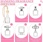 Car Air Freshener - Pink Sparkle Champagne Fragrance, 6 Pack Long Lasting Essential Oil Fragrance Diffuser, Hanging Cute Automotive Perfumes Interior Decor, Pink Car Accessories for Women & Men