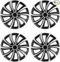 Hubcap Wheel Covers Hub Caps 16 Inch Set of 4 Black & Silver Universal Wheel Rim Cover R16 Stylish Car Decor Wheel Covers for Toyota Camry Nissan Mazda (Black&Silver, 16 inch)