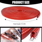13.1Ft (4M) Car Door Edge Guards, Rubber U Shape Automotive Door Entry Guard Protector Strip, No Glue Required, Universal Vehicle Doors Edge Trim, Exterior Car Accessories (Red, 13.1FT)