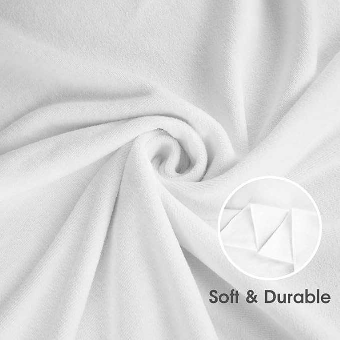 Bath Towel, Large Microfiber Bath Towels Set 6 Pack (30" x 60") - Soft, Extra Absorbent, Quick Dry as Hair Wrap, Fitness, Sport, Yoga, White