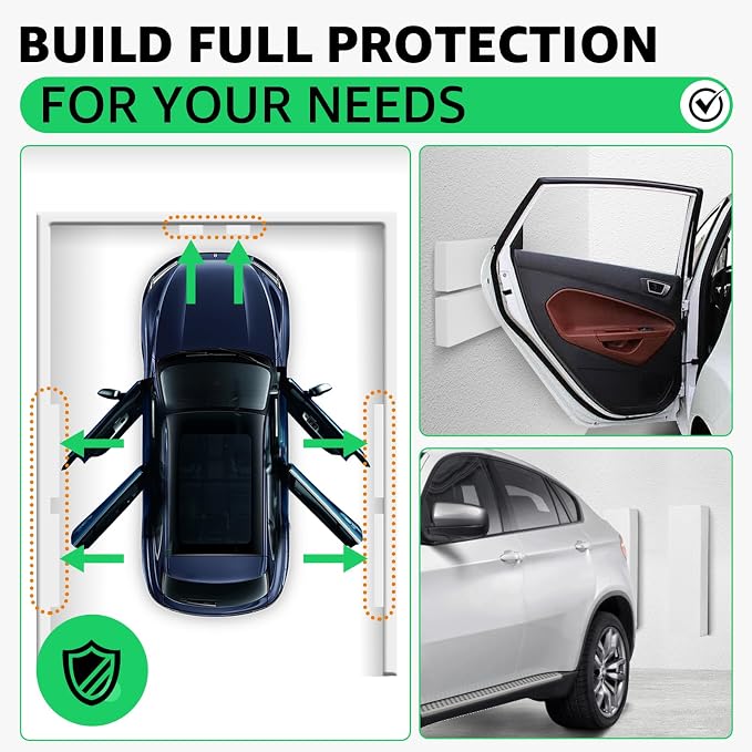 Garage Wall Protector for Car Doors, 2 Pack Garage Car Door Protector Anti-Collision Self Adhesive EVA Foam for Warehouse Parking Assist(White 15.8"x5.9"x0.8")