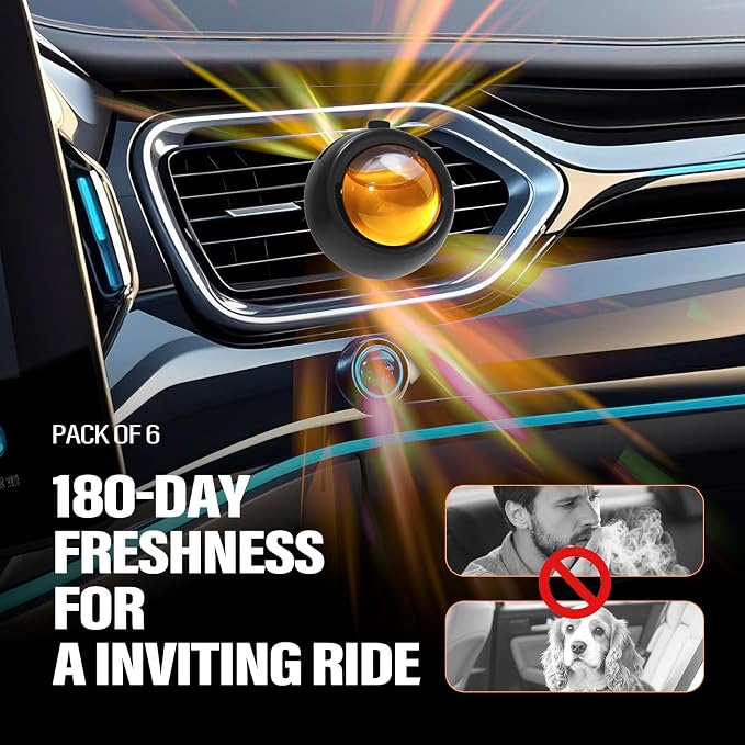Car Air Freshener Vent Clips, Hawaiian Scent, 6 Pack, Long Lasting Scent Up to 180 Days
