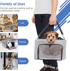 Dog Booster Car Seat, Reinforce Metal Frame Safe Pet Car Seat with Seatbelt & Waterproof Pee Pad & Top Cover | Portable Collapsible Puppy Carrier Bag | for Small Medium Dogs Cats up to 15lbs